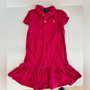 Polo Ralph Lauren raspberry pink girls size 5 polo mesh dress
